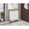 Manhattan Comfort Bogart Accent Cabinet in White and Nature 255BMC6